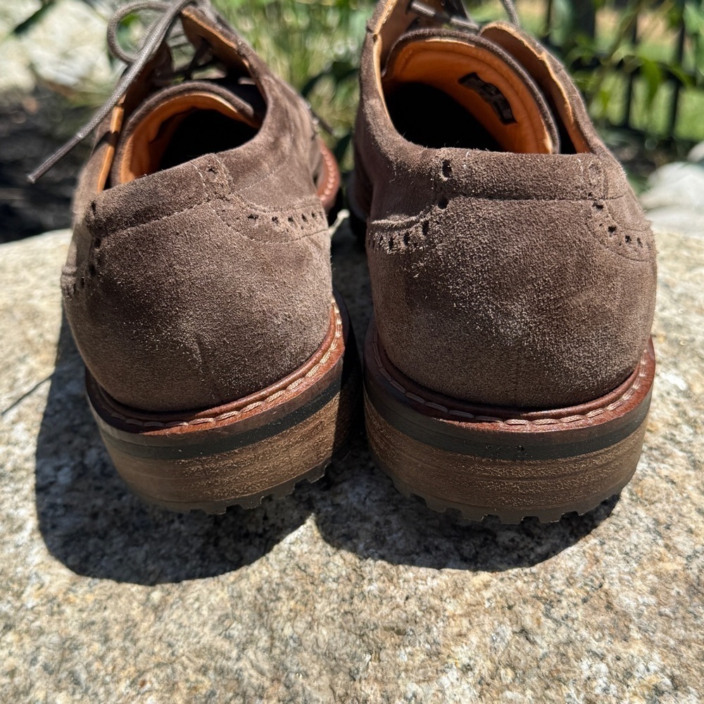 ECCO Vitrus Men's Wingtip Oxford Shoes Brown Suede Sz 9 Business Casual Office - Picture 6 of 9